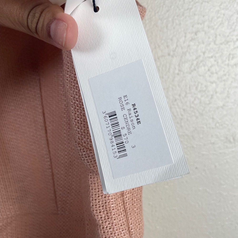 Sandro Paris Sleeveless V Neck Textured Mini Dress Rose Pink - Picture 3 of 9